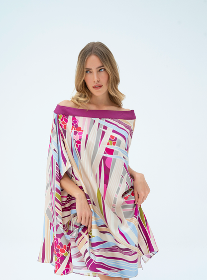 The Palm (Burgundy) / Silk dress
