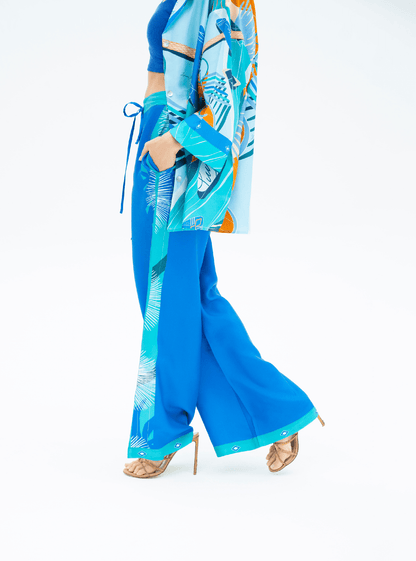 The Dubai Kite beach (Frosty Green) / Silk set with pants - Lumena Maison