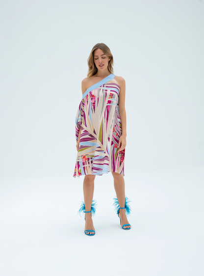 The Palm (Burgundy) / Silk dress