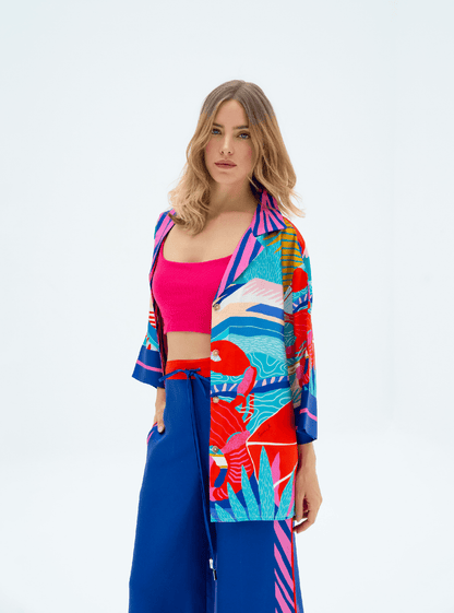 Dreaming under the Dubai sun / Silk set with pants - Lumena Maison