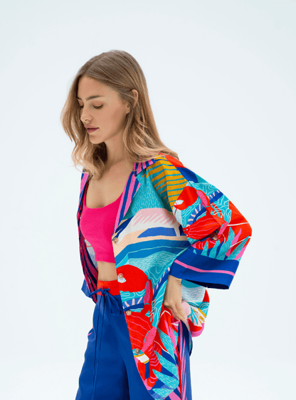 Dreaming under the Dubai sun / Silk set with pants - Lumena Maison