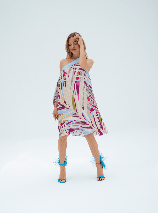 The Palm (Burgundy) / Silk dress - Lumena Maison