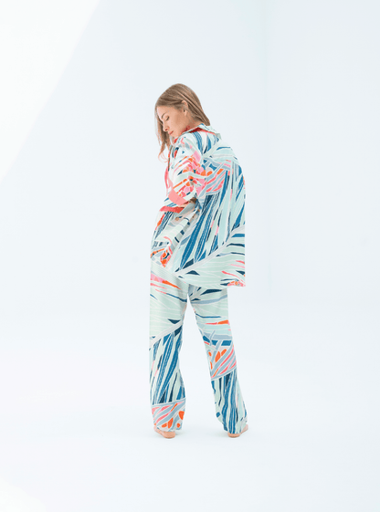 The Palm / Silk set with pants - Lumena Maison