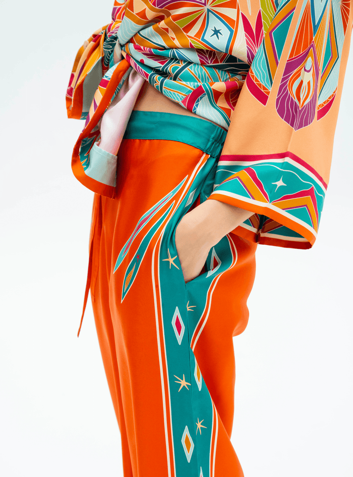 Life "Hayeti" (Desert Yellow) / Silk set with pants - Lumena Maison