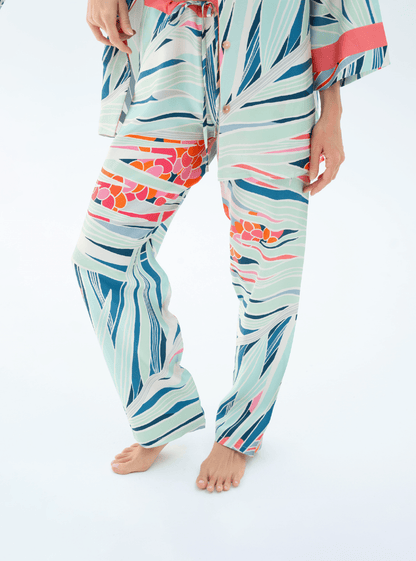 The Palm / Silk set with pants - Lumena Maison