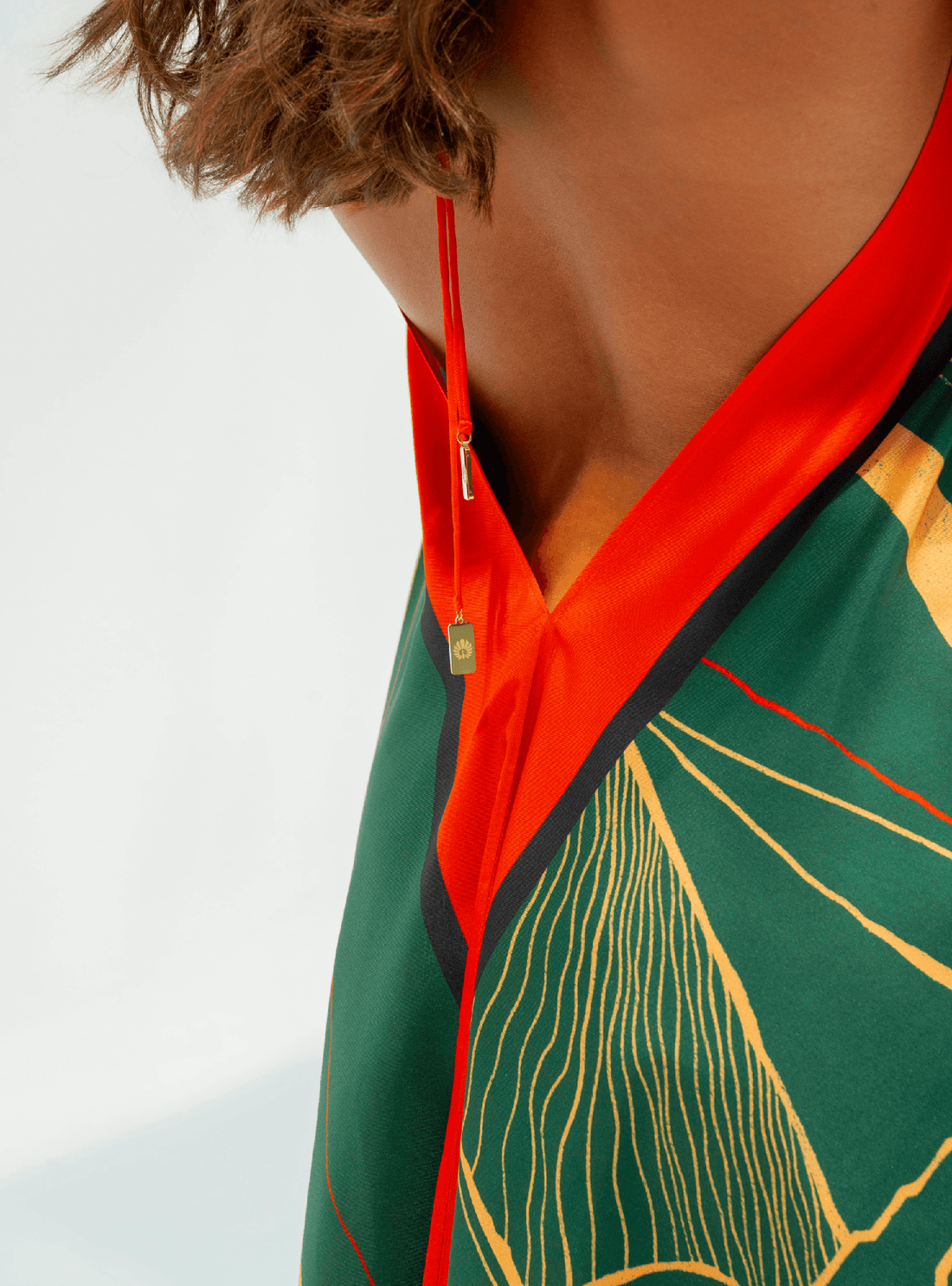 The Dubai skyline (Emerald Green) / Silk dress - Lumena Maison