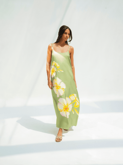 UAE Botanicals (Sage Green) / A-line dress - Lumena Maison