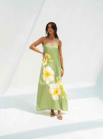 UAE Botanicals (Sage Green) / A-line dress - Lumena Maison