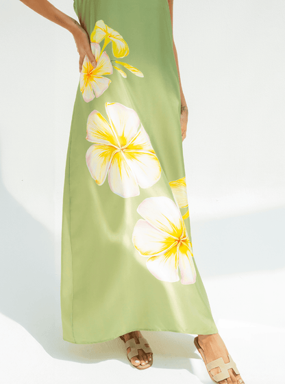 UAE Botanicals (Sage Green) / A-line dress - Lumena Maison