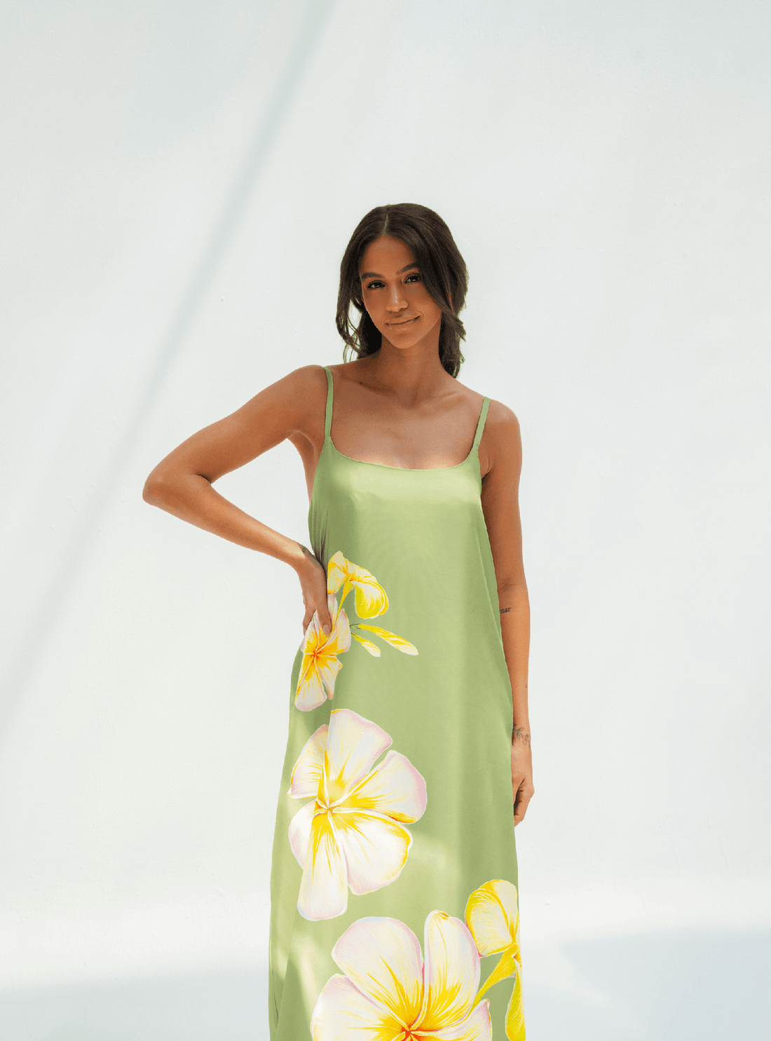UAE Botanicals (Sage Green) / A-line dress - Lumena Maison