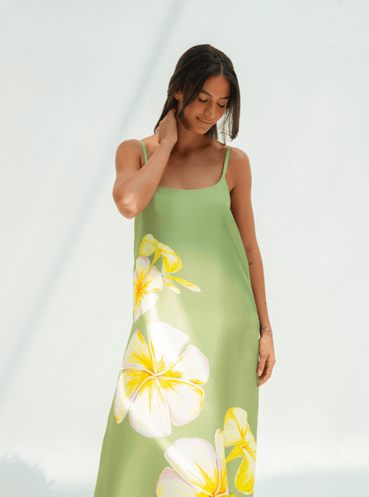 UAE Botanicals (Sage Green) / A-line dress - Lumena Maison
