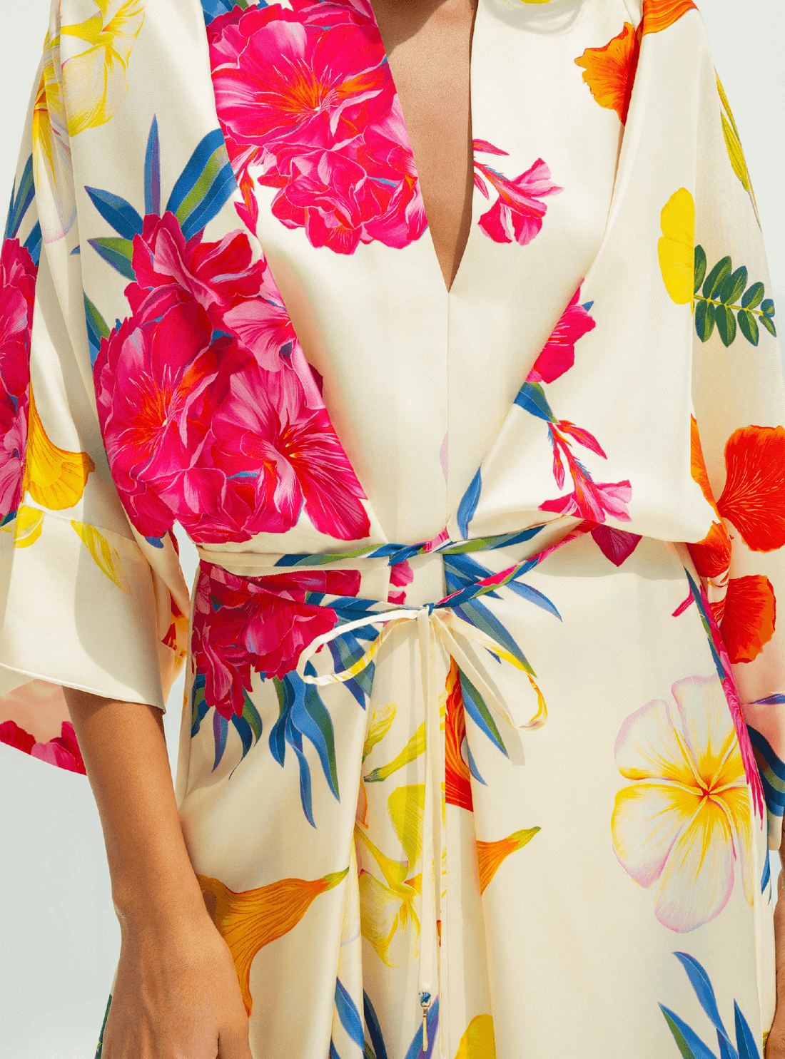 UAE Botanicals (Milky White) / Kimono dress - Lumena Maison