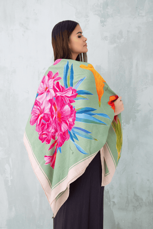 UAE Botanicals (Sage Green) / Shawl - Lumena Maison