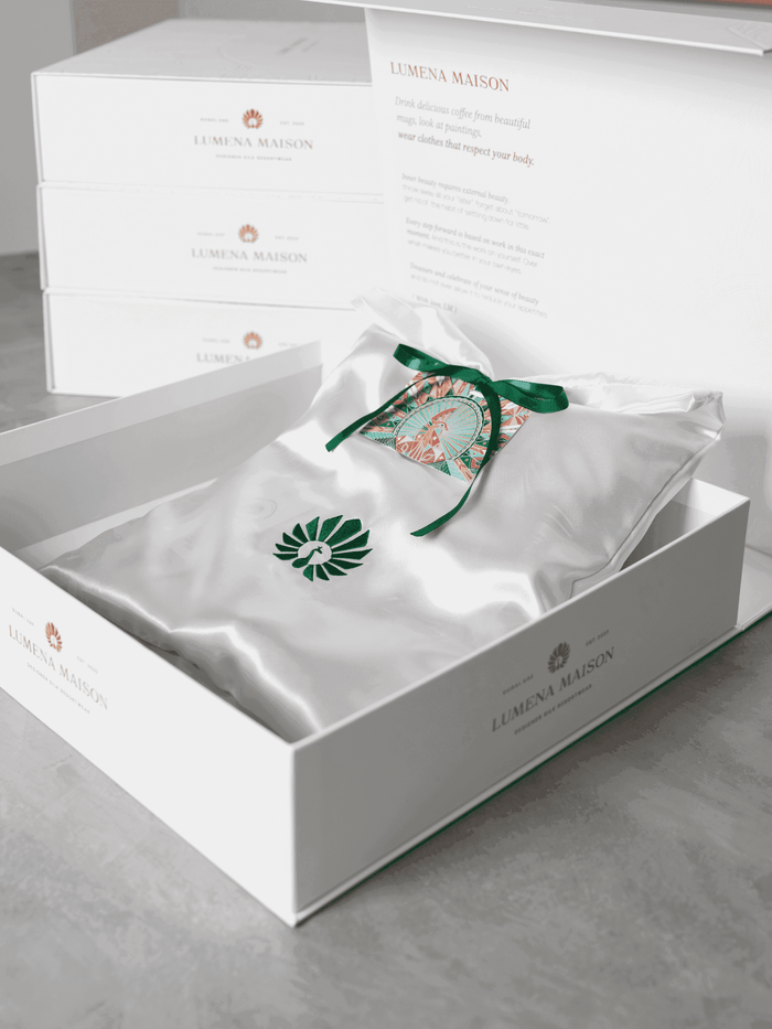 The Palm / Silk crepe de chine set with shorts - Lumena Maison