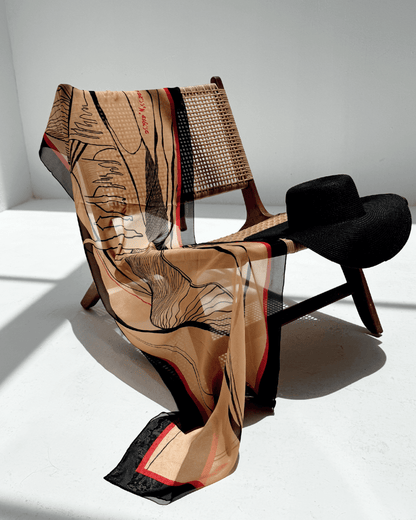 The Dubai skyline (Espresso Brown) / Pareo - Lumena Maison