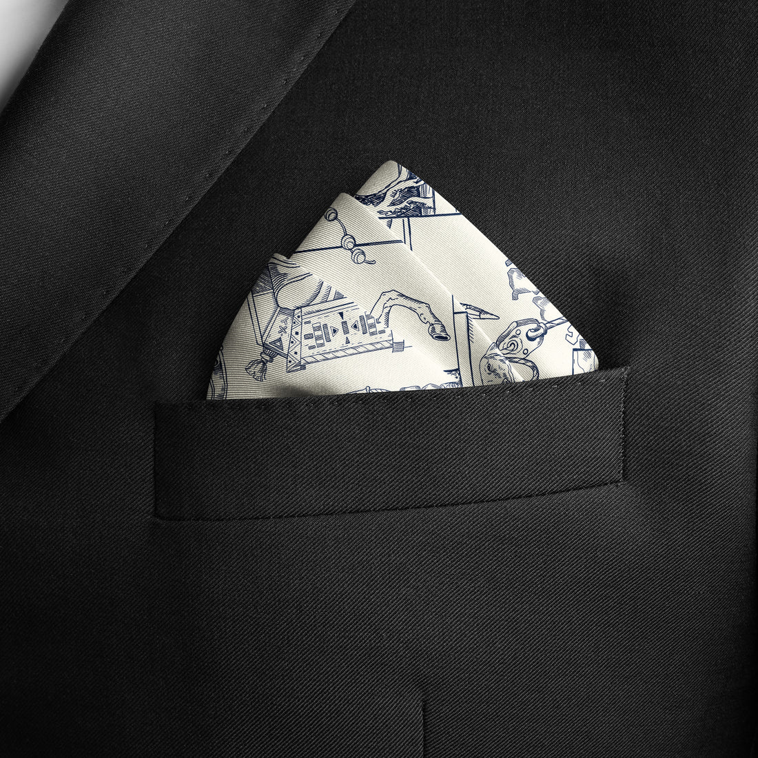 The Abu Dhabi Heritage  (Blue/Brown Reversible) / Pocket square 35