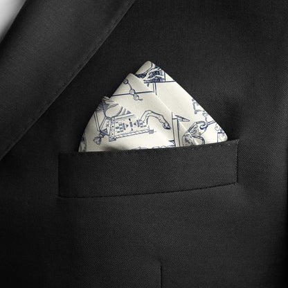 The Abu Dhabi Heritage  (Blue/Brown Reversible) / Pocket square 35