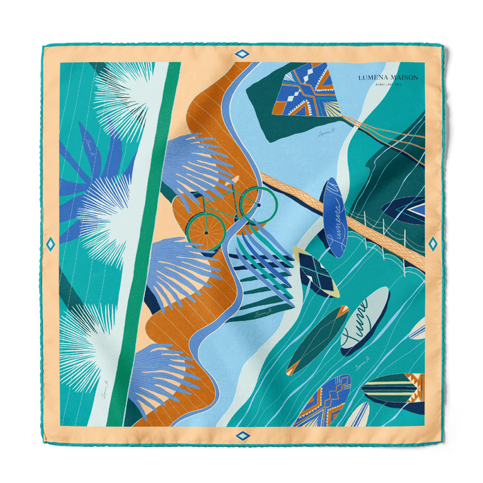 The Dubai Kite beach (Frosty Green) / Pocket square 35 - Lumena Maison