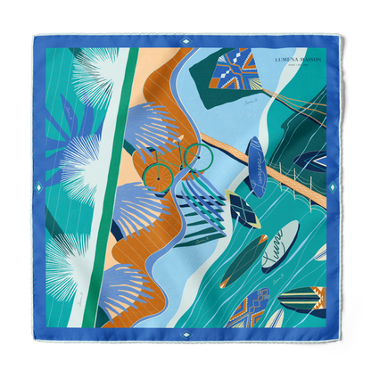 The Dubai Kite beach (Frosty Green) / Silk scarf