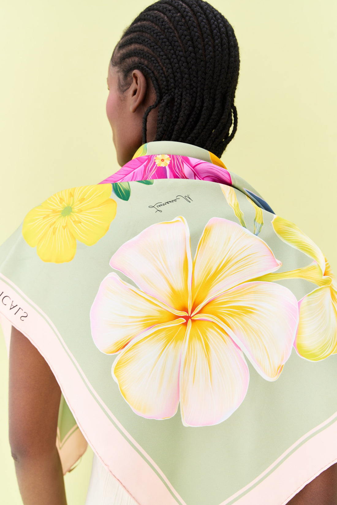 UAE Botanicals (Sage Green) / Silk scarf