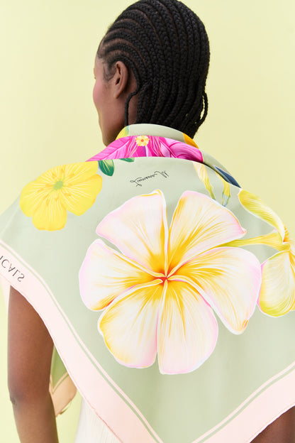 UAE Botanicals (Sage Green) / Silk scarf
