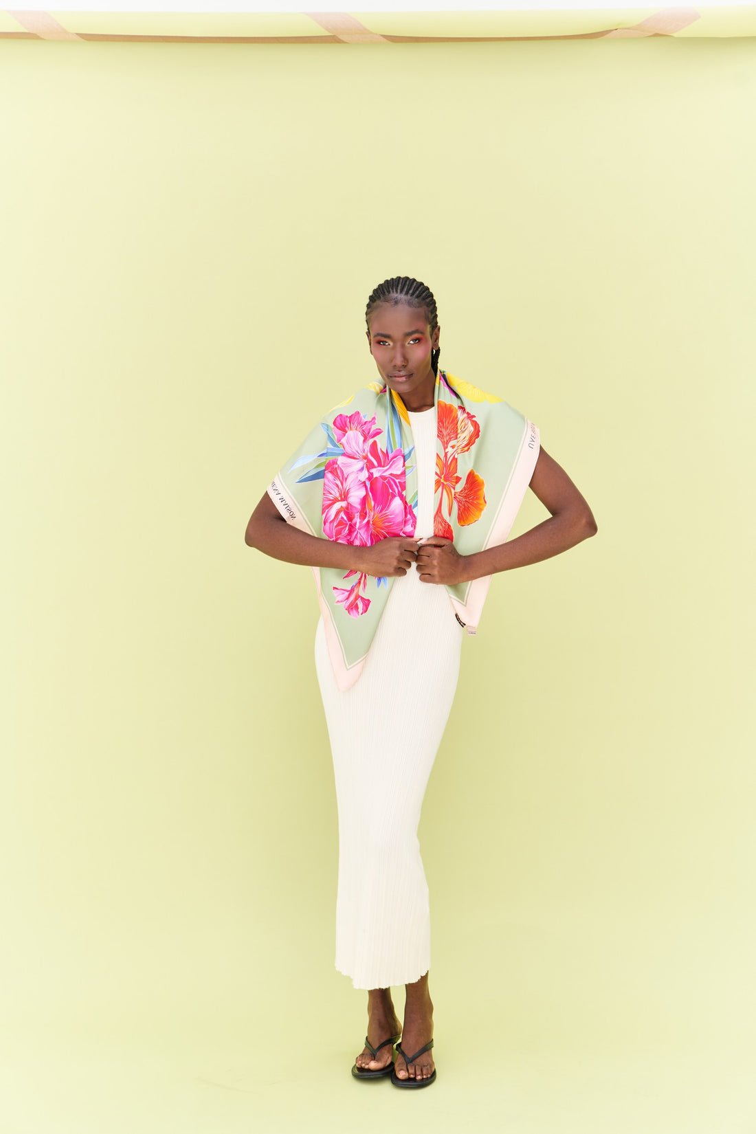 UAE Botanicals (Sage Green) / Silk scarf