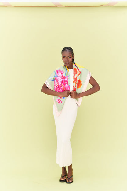 UAE Botanicals (Sage Green) / Silk scarf