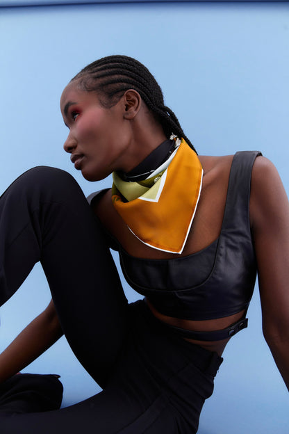 Peaceful Skies, Endless Horizons- UAE (Black Army)/ Silk Scarf