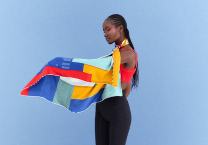 Peaceful Skies, Endless Horizons- UAE (Admiral Blue, Red, Yellow)/ Silk Scarf