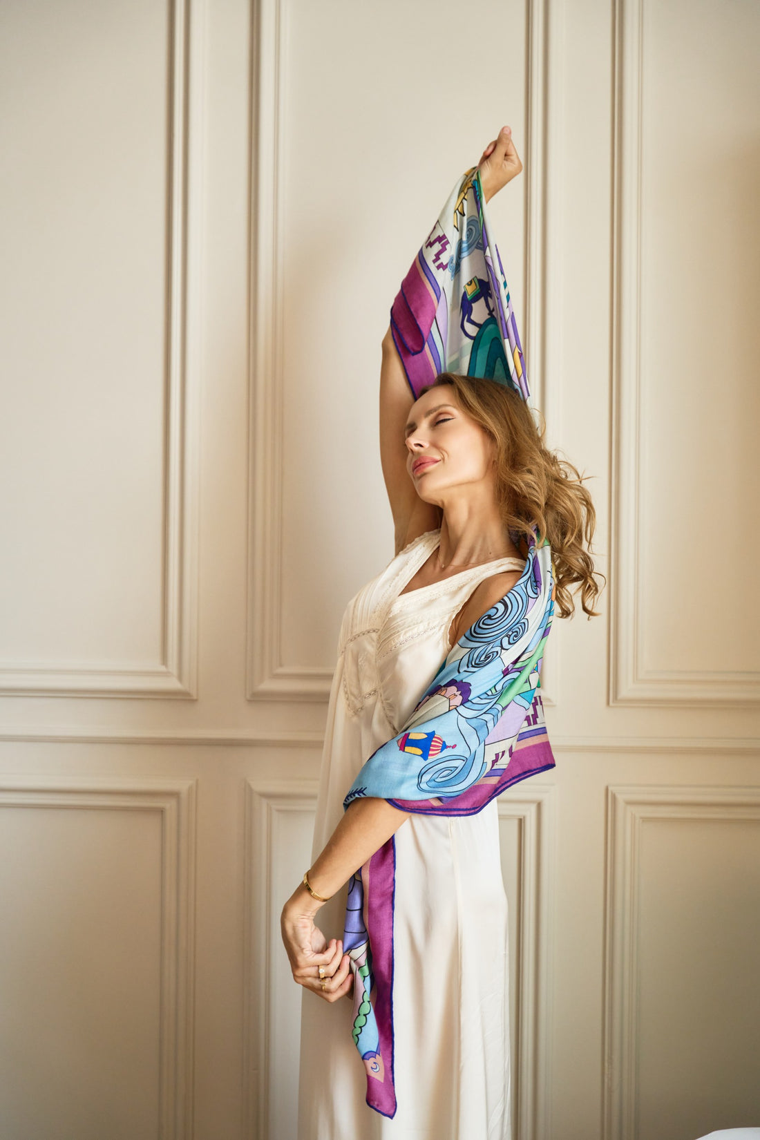 Arabian Nights ( Lavender Purple/ Vanilla Beige)/ Shawl