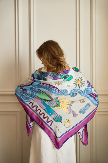 Arabian Nights ( Lavender Purple/ Vanilla Beige)/ Shawl