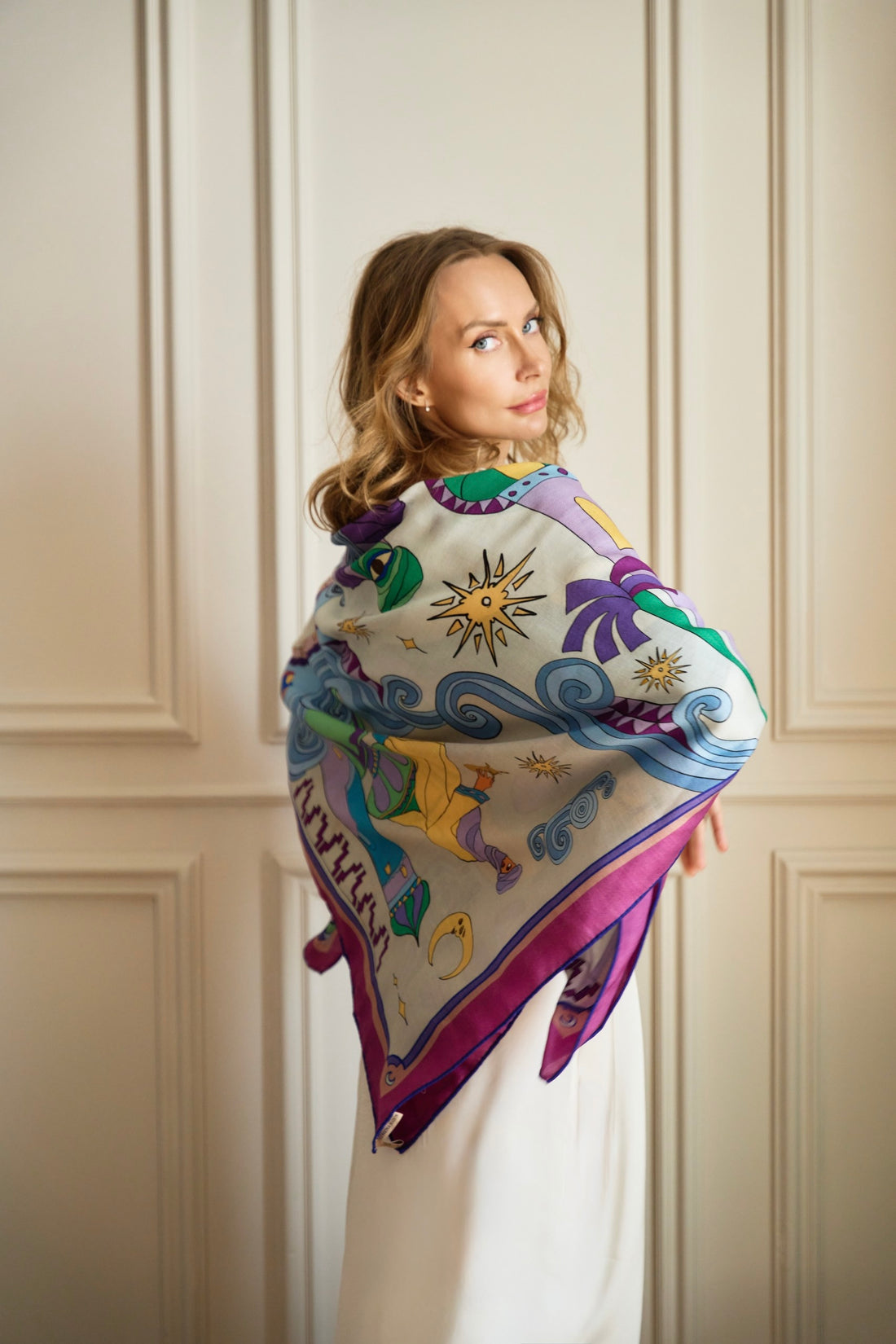 Arabian Nights ( Lavender Purple/ Vanilla Beige)/ Shawl