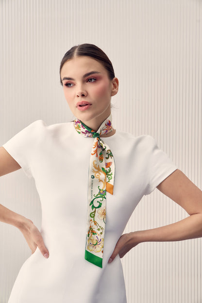The Study of UAE Insects (Forest Green)/ Twilly Silk Scarf