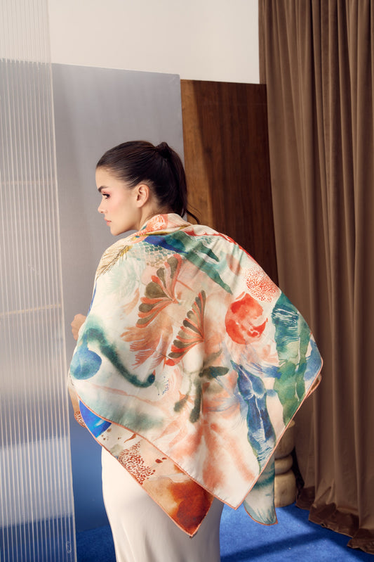 The Mystery of The Emirati Royal Gardens (Peach Pink)/ Shawl