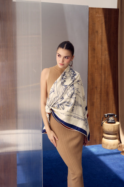 The Abu Dhabi Heritage  (Blue/Brown Reversible)/ Shawl