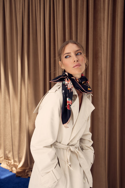 The Study of UAE Insects (Black) / Silk Scarf