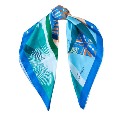 The Dubai Kite beach (Frosty Green) / Silk scarf - Lumena Maison