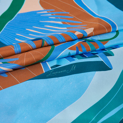 The Dubai Kite beach (Frosty Green) / Silk scarf