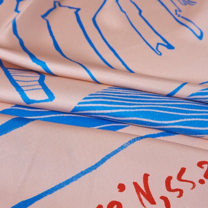 The Dubai skyline (Marine Blue) / Silk scarf