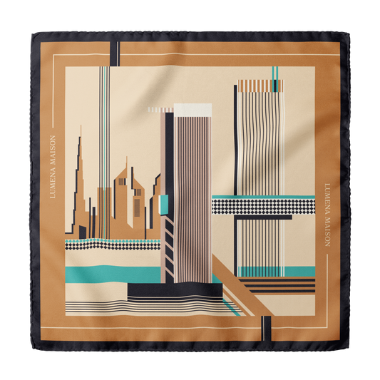 One Zaabeel - Dubai Skyscapers / Silk scarf