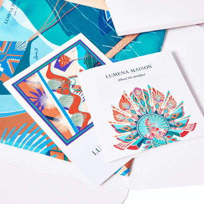 The Story of Emirati Equestrian Heritage (Blue & Red )/ Pocket square 35