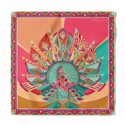 Life "Hayeti" (Pink) / Pocket square 35 - Lumena Maison