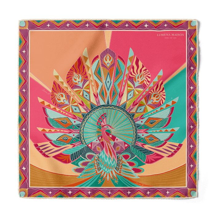 Life "Hayeti" (Pink) / Pocket square 35 - Lumena Maison