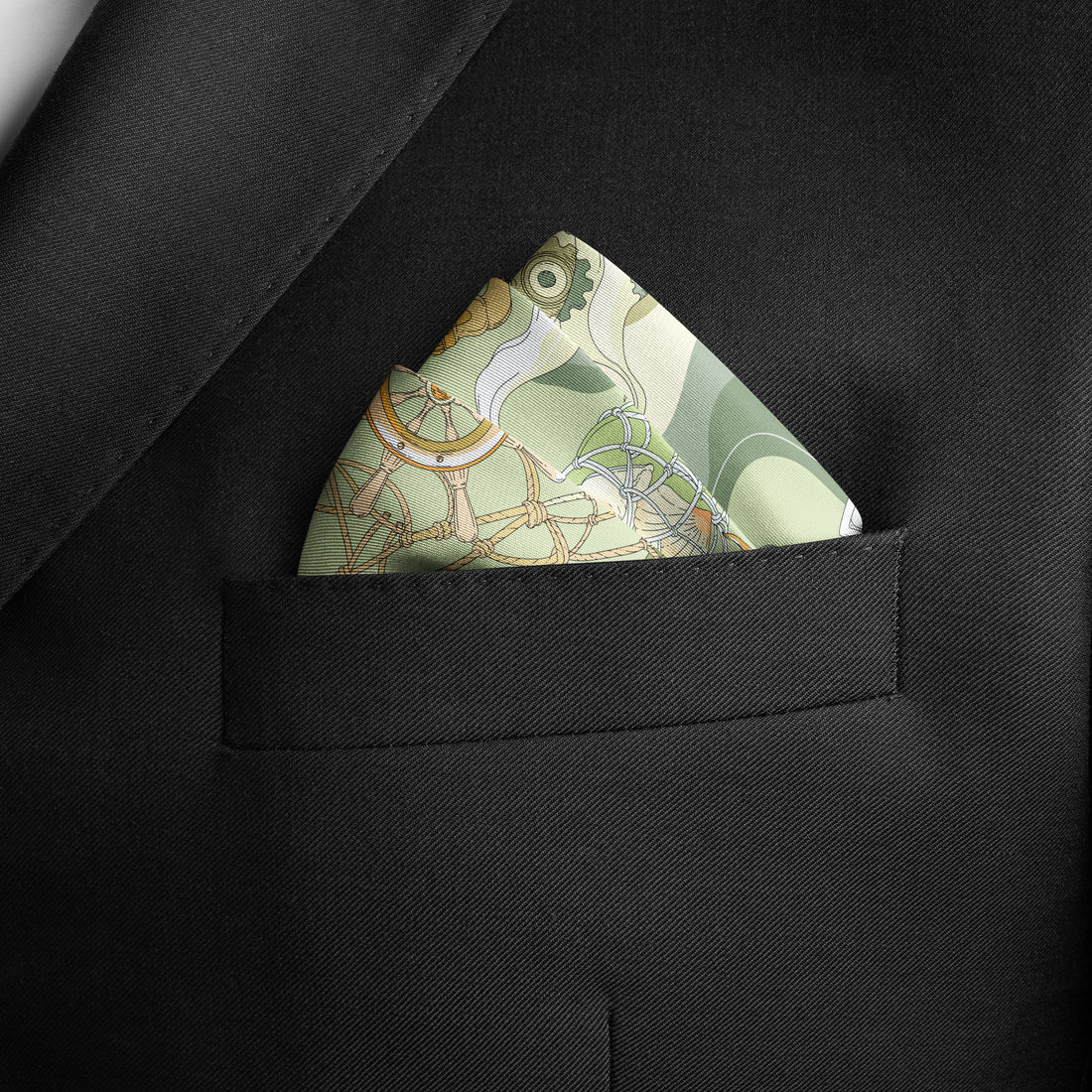 The Secrets of the Emirati Dhow (Lime Green and Oyster White )/ Pocket square 35