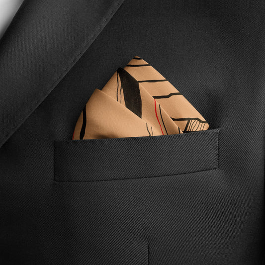 The Dubai skyline (Espresso Brown) / Pocket square 35 - Lumena Maison
