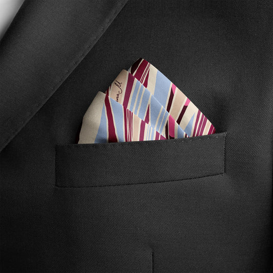 The Palm (Burgundy) / Pocket square 35 - Lumena Maison