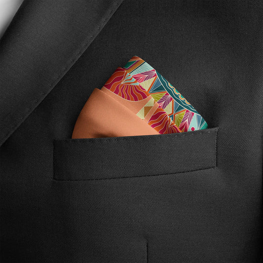 Life "Hayeti" (Pink) / Pocket square 35 - Lumena Maison