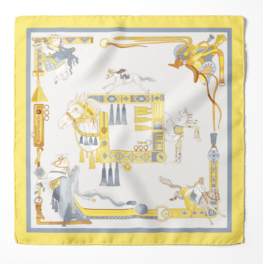 The Story of Emirati Equestrian Heritage (Yellow & Blue)/ Pocket square 35