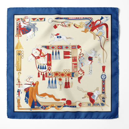 The Story of Emirati Equestrian Heritage (Blue & Red )/ Pocket square 35