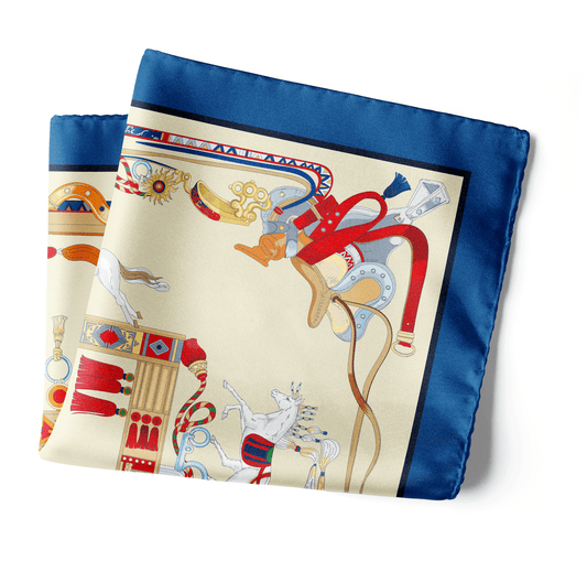 The Story of Emirati Equestrian Heritage (Blue & Red )/ Pocket square 35
